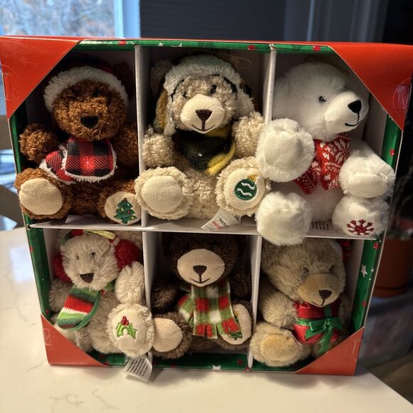 NIB 12 Piece Hugfun Plush Christmas Ornament Collection Snowmen Reindeer Moose - Picture 2 of 15